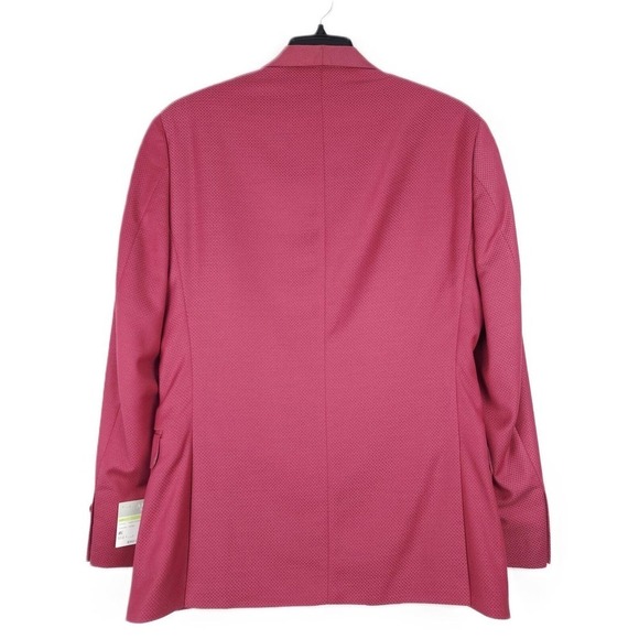 Alfani Men's Slim-Fit Stretch Textured Diamond Grid Tuxedo Jacket Rose 40R NWT - Picture 3 of 4